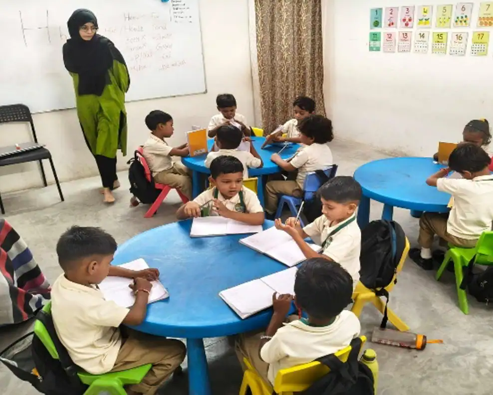 Children engaging in group activities